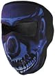 Zan Headgear Full Face Neoprene Face Mask Blue Chrome Skull