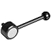 Carbon Steel Metric Adjustable Handle with Ball Knob, Threaded Stud
