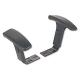 Alera Interval Series Optional Adjustable T-Arms, Black, Poly Armcaps