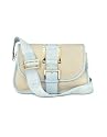 Fendi Canvas and Light Blue Leather Logo Messenger Tape Bag