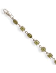 CleverSilvers 7 Inch Peridot Link Bracelet