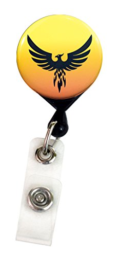 Buttonsmith® Phoenix Deluxe Retractable Badge Reel With Alligator Clip and Extra-Long 36 inch Standard Duty Cord - Made in the USA, 1 Year Warranty