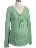 Old Navy Womens Dusted Teal Maternity Bow-Tie Babydoll Tees