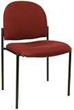 Comfortable Stackable Steel Side Office Chair, Burgundy