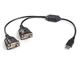StarTech ICUSB232C2 2-Port USB to RS232 Serial DB9 Adapter Cable