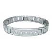 Stainless Steel Polished Bracelet with Cubic Zirconia - 8'' long