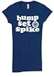 Bump Set Spike Volleyball Juniors T-Shirt Blue or Brown