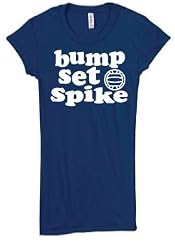 Bump Set Spike Volleyball Juniors T-Shirt Blue or Brown