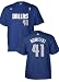 adidas Dallas Mavericks #41 Dirk Nowitzki Youth Navy Blue Game Time T-shirt (Medium)
