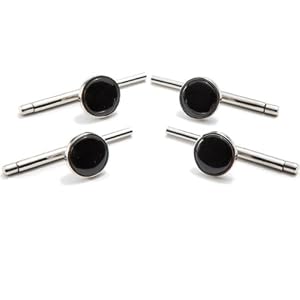 Buy Silver and Onyx Studs by Ox and Bull Trading Co