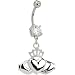 Crystalline Gem IRISH CLADDAGH Belly Ring