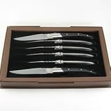 SR Laguiole Steak Knives with Black Handles, Set of 6