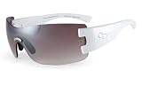 Sundog Allure-Paula Creamer Signature Style Sunglasses with Polar White Frame and Gradient G15 Flash Mirror Lens