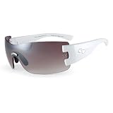 Sundog Allure-Paula Creamer Signature Style Sunglasses with Polar White Frame and Gradient G15 Flash Mirror Lens