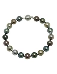 14K White Gold 7.5" "A" Quality Pearl 9-10mm Natural Color Tahitian Bracelet