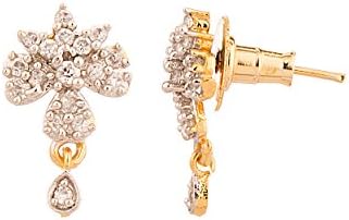 Voylla Women's Gold Plated Floral Charm Mangalsutra Set With Cz