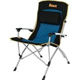 Rokk Comfort Adjust Oversided Hard Arm Folding Chair (Black/Blue)