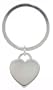 Sterling Silver Key Ring with Heart Tag 1 5/16 in. (34 mm)