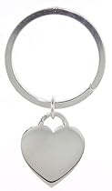 Hot Sale Sterling Silver Key Ring with Heart Tag 1 5/16 inch (34 mm)