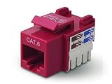 Belkin - Modular insert - RJ-45 - red - 1 port (pack of 10 )