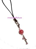 Pink Cats Eye Cell Phone Charm with Swarovski Crystal