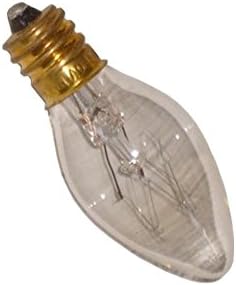 Two (2) 25 Watt, or 25w, C-7 Candelabra Incandescent Light Bulbs