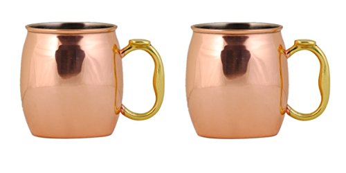 Copper-Plated 20 Ounce Moscow Mule Drinking Mug, Set of 2