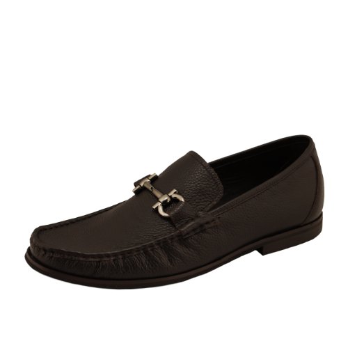 Natazzi Italian Napa Calfskin Leather Shoes Hand Made Men's Slip-On Loafer Model Firenze L-310 Brown