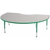 48" x 72" Kidney Activity Table with Adjustable Standard Legs - Green