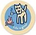 LIFE IS GOOD CAMP DOG ROUND STICKERS (PACK OF 2) PERFECT FOR SPREADING CHEER AND OPTIMISM!