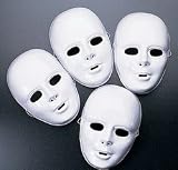 Plastic White Full Masks (1 dz)