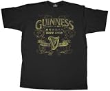 GUINNESS 1759 IRELAND Gold Foil Black Cotton Licensed Tee