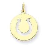 14K Indianapolis Colts Med Cut-Out Disc Horseshoe Charm
