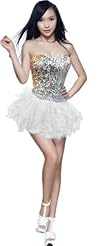 Girls Strapless Bubble Dress Tiered Sequined Little Black Dress 