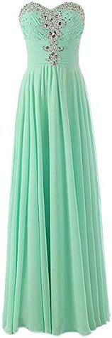 Endofjune Sweetheart Long Evening Beaded Bridesmaid Prom Dresses US-16 Mint