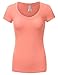 DRESSIS Women's Basic Deep Plunging V neck Cap Sleeve Slim T-Shirt (36 Colors)