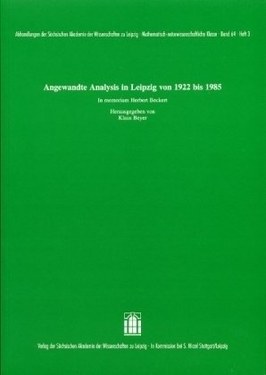 Angewandte Analysis in Leipzig von 1922 bis 1985