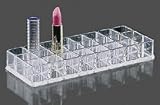 Cosmetic Organizer- 24 Piece Lipstick Holder - Acrylic-(Clear)