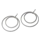 Image of DKNY Stone Set Double Hoop Earrings