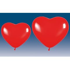 100 gro�e Herzluftballons, rot -16630-