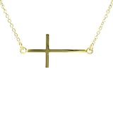 Lucindas Sideways Cross Necklace - Gold Plated