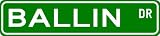 BALLIN Street Sign ~ Personalized Family Lastname Sign ~ Gameroom, Basement, Garage Sign ** ALUMINUM