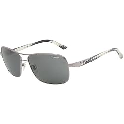 Arnette Stakeout Men's Casual Sunglasses w/ Free B&F Heart Sticker Bundle - 502/87 Gunmetal with Grey Horn Temple/Grey