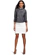 AK Anne Klein Womens Indigo Twill Cropped Trench Jacket