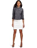 AK Anne Klein Womens Indigo Twill Cropped Trench Jacket