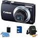 Canon Powershot A3300 16 MP Digital Camera with 5x Optical Zoom (Black) Kit includes 4 GB Memory Card, Deluxe Carrying Case, and 3pc. Lens Cleaning Kit.