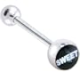 Black and White SWEET Logo Barbell Tongue Ring