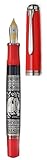 Pelikan Toledo 910 Sterling Silver Red Fountain Pen M910, Fine nib