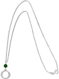 Oregon Ducks Sterling Silver Charm Necklace with Round Crystal