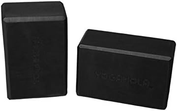 YogaHola® Premium Yoga Blocks - 2Pack - 4" x 6" x 9" (Black)